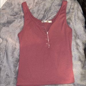 half button up tank top